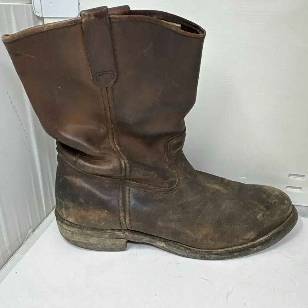 VTG 1996 Red Wing Pecos 12 3E Extra Wide Steel Toe Boots PT91 Distressed